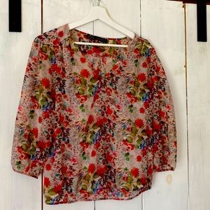 Zara floral print blouse